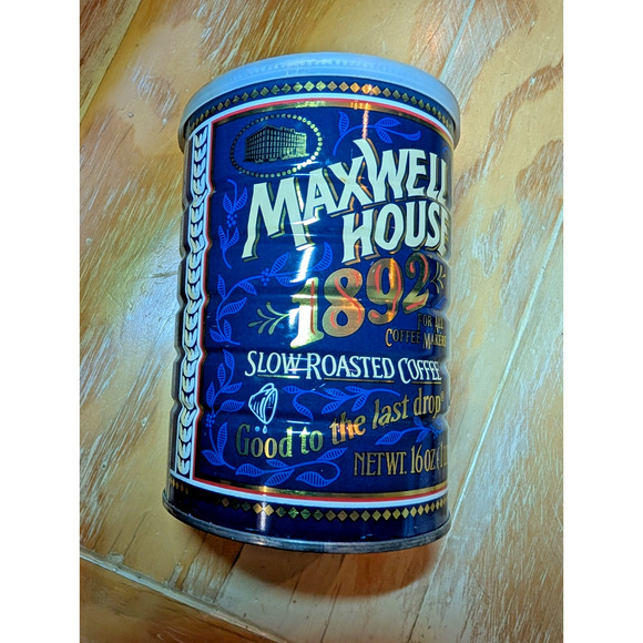 Maxwell House 1892 Slow Roast Coffee Can - Clean cond. w/Lid 16oz , empty - Farm - Picture 1 of 5